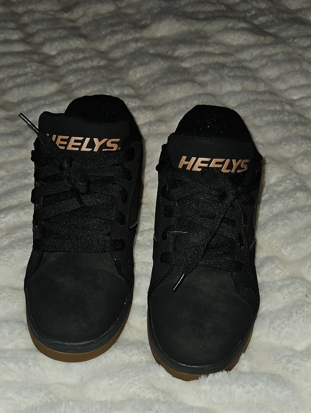 Heelys Boys Black Sneakers with Brown Gum Outsole